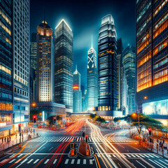 忙しい都会の街並み