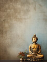 buddha background and copy space - generative ai