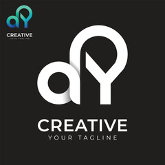 Letter ay logo, vector logo design template