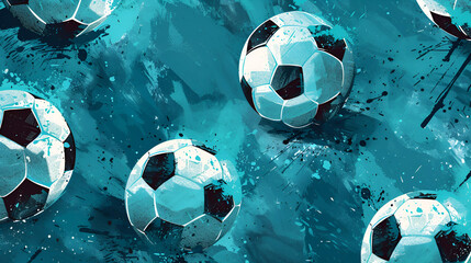 Soccer European championship Turquoise blue Background, copy space, Generative AI