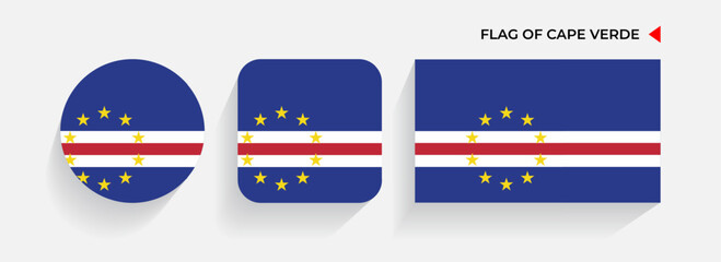 Cape Verde Flags arranged in round, square and rectangular shapes