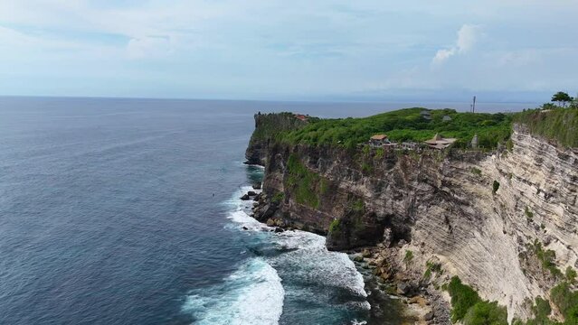 Aerial shot of incredible cliffs in Uluwatu - Bali.