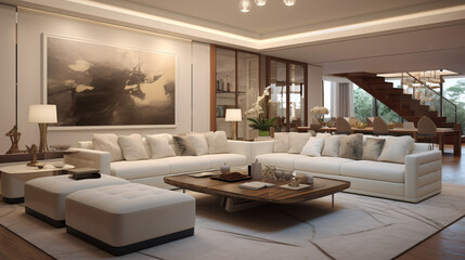 Naklejka na ściany i meble Comfortable seating arrangement in an elegantly design