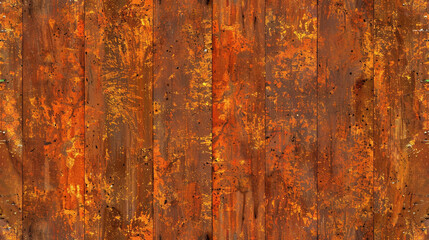 The image is of a wooden surface with a lot of rust and paint