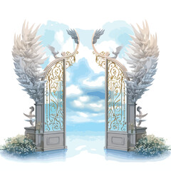 Paradise Gates Clipart Gates in Sky clipart