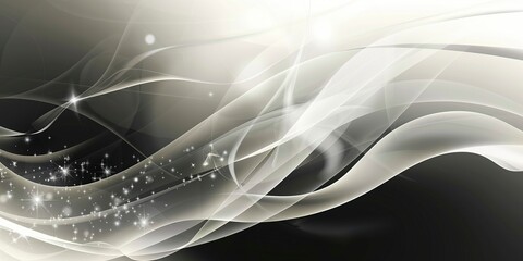 Abstract Black Wave Vector Background Mixed with White Light Color. Dynamic and Modern Vector Design Concept.