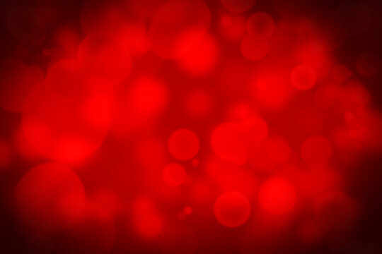 Abstract, design and red bokeh with circle and bubbles or decor and creativity with color. Wallpaper, effects and sparkle or shine with pattern, shape and creative graphic for glitter screensaver