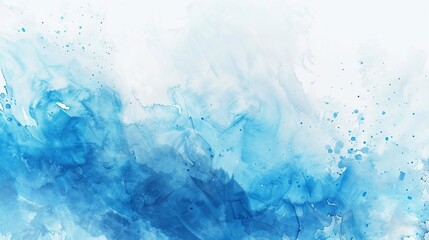 Fototapeta na wymiar Abstract Watercolor Blue Background on a White Background. Tranquil and Ethereal Artistic Concept.