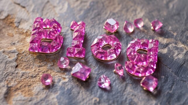 Pink Sapphire Crystal Blog concept creative art poster.