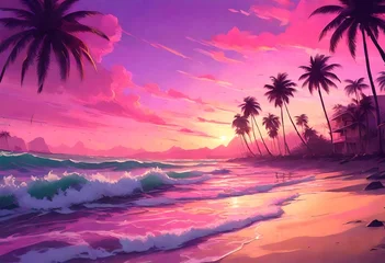 Kissenbezug sunset on the beach © Khani