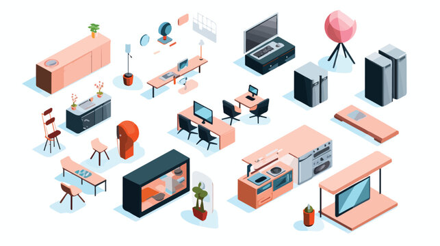 Illustration isometric design vector modern flat vector