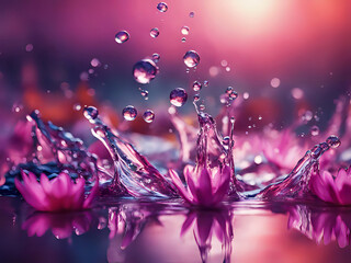 Blüten im Wasserspritzer