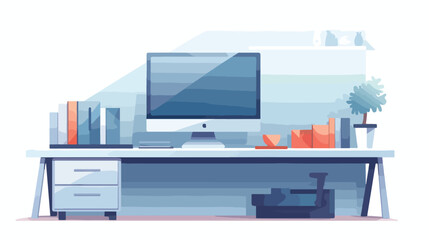 Isolated computer design flat vector 