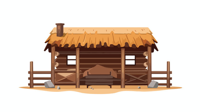 Isolated wooden manger hut Vector illustration
