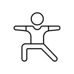 thin line men yoga vector icon