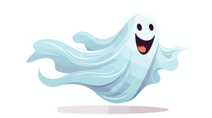 Laughing ghost cartoon flat vector  - obrazy, fototapety, plakaty
