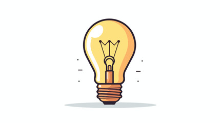 Light bulb hand drawn in doodle style. flat vector 