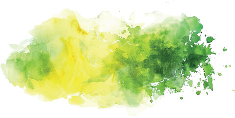 abstract watercolor hand painted background yellow and green