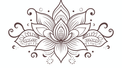 Mandala lotus flower for Henna Mehndi tattoo decorate