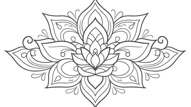 Mandala lotus flower for Henna Mehndi tattoo decorate