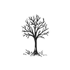 Tree without foliage in vector.