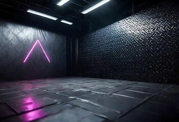 3d render of a room with a light