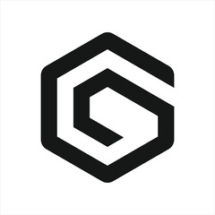 Letter G Logo Hexagon, Branding design logo g, Monogram G logo black and white	