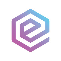 Letter E Logo Hexagon, Branding design logo E, Monogram E logo