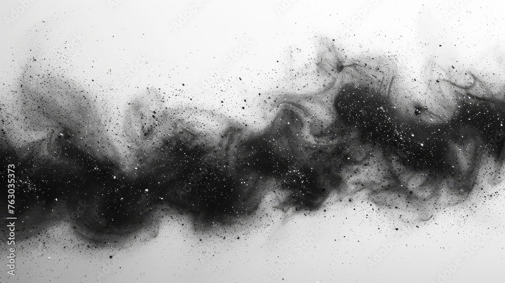 Poster the image shows a grainy texture isolated on a white background. dust overlay. dark noise granules. 