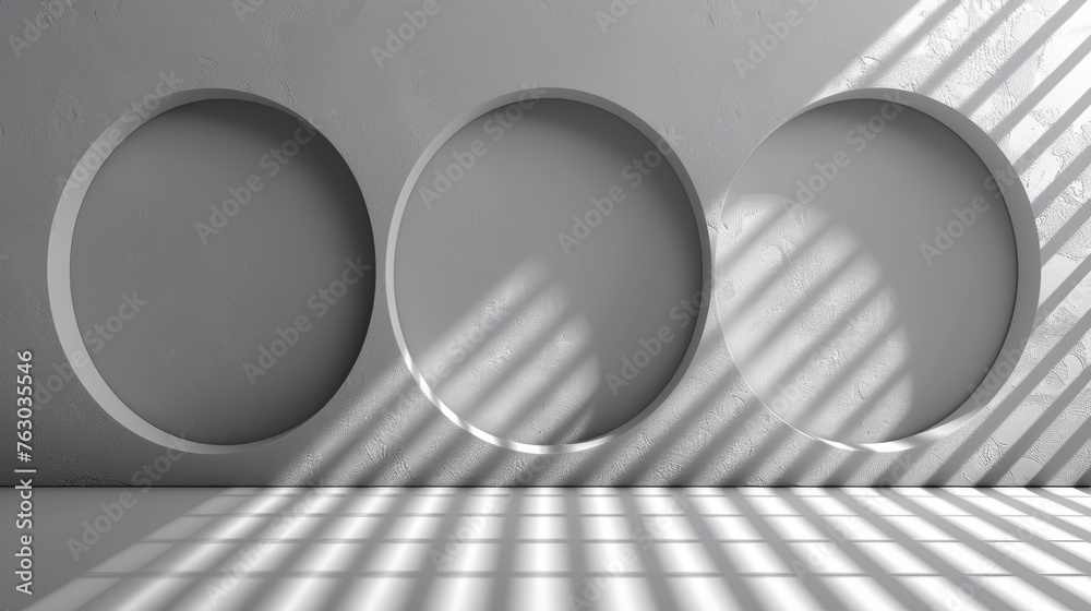 Aufkleber Shadow with soft edges. Gray round and oval shadows isolated on transparent background.