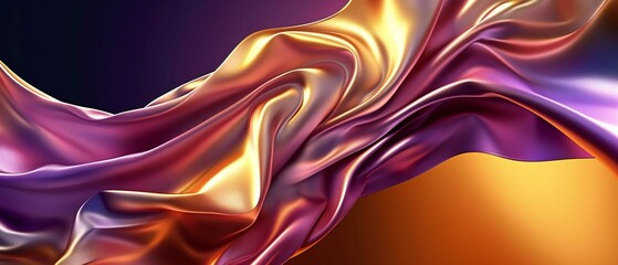 Fluid with Wavy Satin Texture in Warm Colors