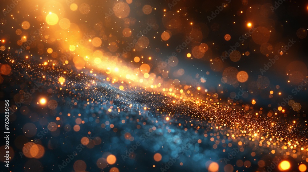 Poster light effect with sparkling particles. transparent background with glittering elements.