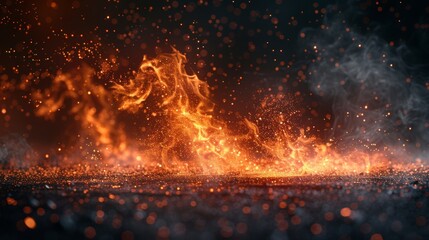 PNG of fiery sparks on a transparent background. PNG Sparks, PNG Fire, Ignition, PNG Fire. - obrazy, fototapety, plakaty