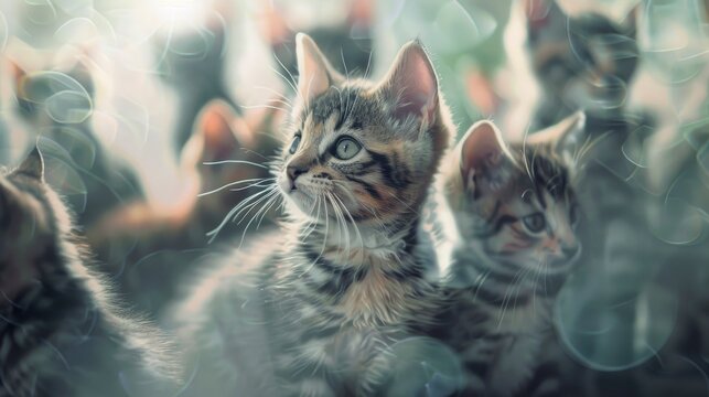 Blurred Background View Pets Cats Many, Banner Image For Website, Background, Desktop Wallpaper