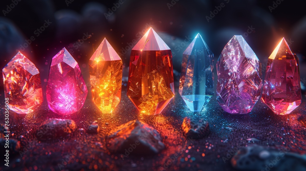 Poster modern set of diamond prism light flares and lens effects. magic bright colorful sparks and beams. b