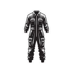 Sophisticated Jumpsuit Silhouette Showcase - Elevating Wardrobe Essentials with Jumpsuit Illustration - Refined Jumpsuit Vector
