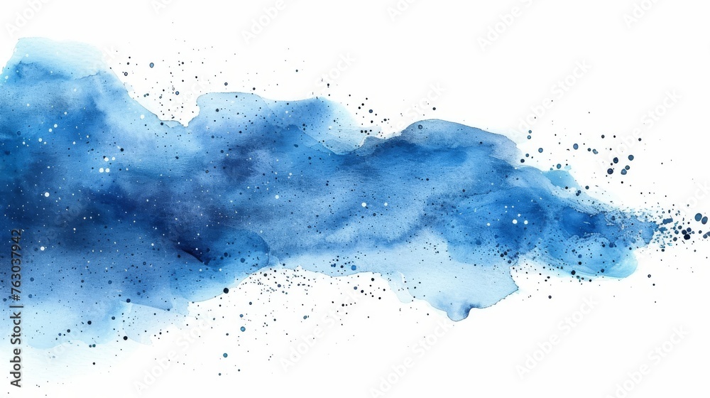 Aufkleber watercolor splash texture background isolated. hand-drawn blobs. abstract background in blue winter 