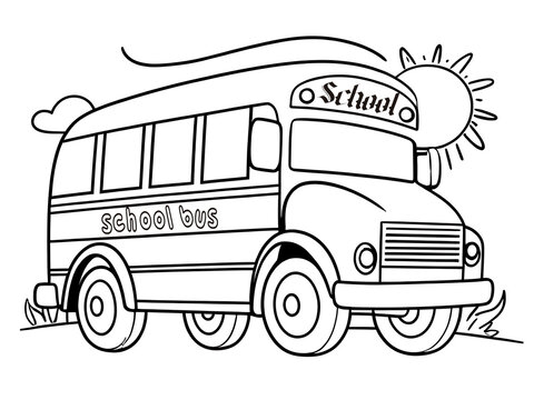 Black outline school bus drawing for colouring
school bus illustration with black outlines
printable school bus outline colouring page
Illustrated school bus with bold black lines