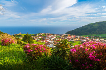 Agua Retorta village, Sao Miguel island, Azores archipelago, Portugal.  - 763039133
