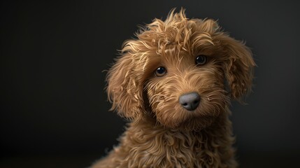 Cute 4 Months Young Labradoodle Pup, Banner Image For Website, Background, Desktop Wallpaper