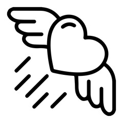 heart with wings, no background