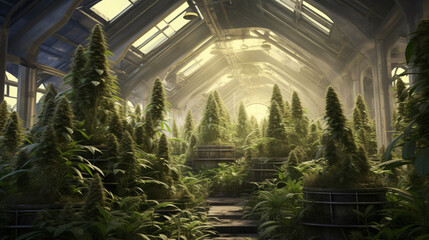 Indoor Growing Marijuana .. - obrazy, fototapety, plakaty