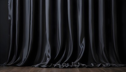 Black silk stage curtain set background
