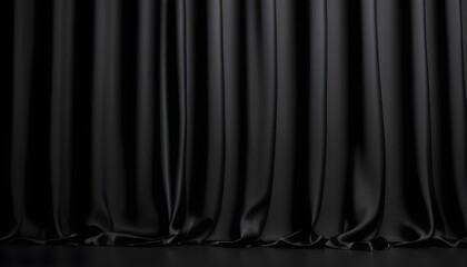 Black silk stage curtain set background