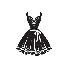 Glamorous LBD (Little Black Dress) Set of Silhouette - Unveiling the Essence of Timeless Style with LBD Illustration - Minimalist LBD Vector
