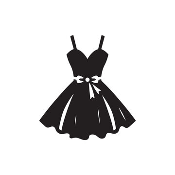 Contemporary LBD (Little Black Dress) Showcase - Effortless Elegance and Modern Chic with LBD Illustration - Minimalist LBD Vector
