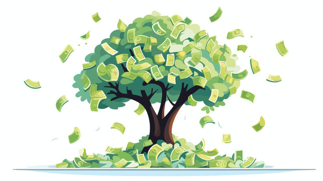 Money Tree Isolated on White. Banking and earnings 
