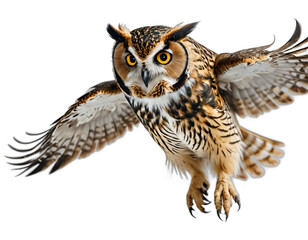 owl isolated transparent background PNG. ai generated