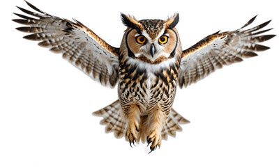 owl isolated transparent background PNG. ai generated