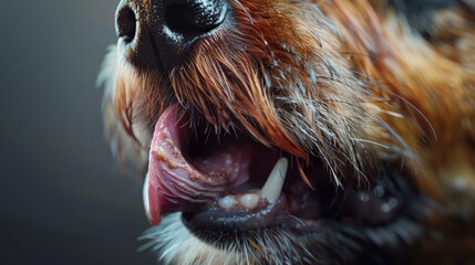 Dog Licks Dermatological Wound, Banner Image For Website, Background, Desktop Wallpaper - obrazy, fototapety, plakaty